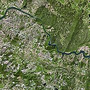 Le Douro vu par le satellite Spot.