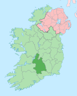 Comté de Tipperary en vert sombre, Irlande en vert clair.