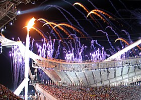 Flamme olympique lors de la cérémonie d'ouverture.