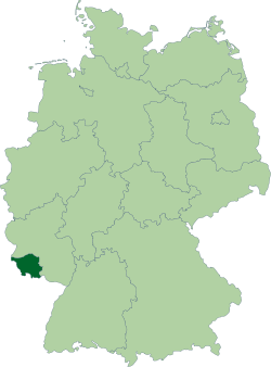 Разположение на Саарланд в Германия