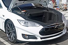 The 'frunk' of a Tesla Model S