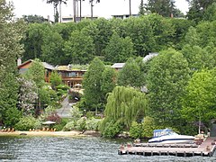Maison de Bill Gates, et lac Washington, à quelques km