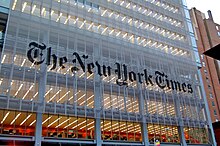 image de la façade principale du siège du New York Times