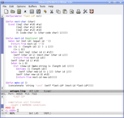 Screenshot di Emacs (versione Alpha con supporto librerie GTK+ e Xft con antialiasing).