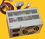 PS3 power supply, shorter than ATX, only, 300 W maximum (not to be confused with the PlayStation 3)[39]