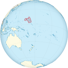Description de l'image Marshall Islands on the globe (small islands magnified) (Polynesia centered).svg.