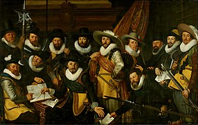 Werner van den Valckert, La Compagnie des arquebusiers d'Albert Burgh, 1625, Rijksmuseum Amsterdam.