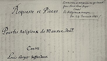 « Mausac » sur un document de 1684.
