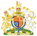 Nagy-Britannia és Észak-Írország Egyesült Királyságának címere, melyen a korona háromszor is szerepel.