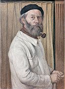 Peinture d'un homme avec une pipe.