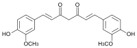 Structure chimique du curcuma utilisé en médecine ayurvédique. Il figure ici sous la forme de cétone.