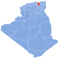 Carte de l'Algérie montrant la wilaya de Sétif.