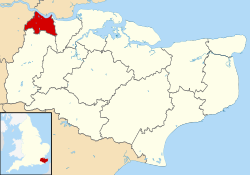 Dartford shown within Kent