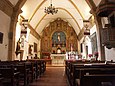 L’intérieur de l’église de la Mission San Carlos Borromeo, Carmel, Californie.