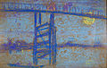 Nocturene-Battersea Bridge, пастелна скица от Уислър, 1872