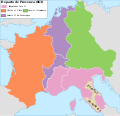 863 : Louis II d'Italie et Lothaire II se partagent les possessions de Charles de Provence.