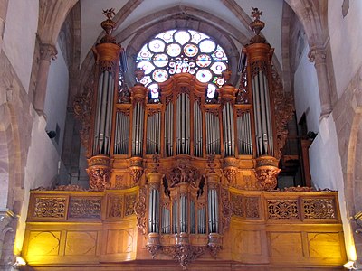 Le grand orgue monumental, œuvre de Johann Andreas Silbermann, construit en 1741 et rénové en 1979.