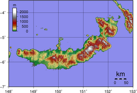 Carte topographique de l'île