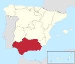 Situation géographique de l'Andalousie en Espagne.