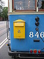 Skrzynka pocztowa na tramwaju w Sztokholmie