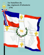 Drapeau du 1er bataillon du 98e régiment d'infanterie de ligne de 1791 à 1793