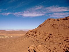 Zone déserte près de Ouarzazate (sud du Maroc).