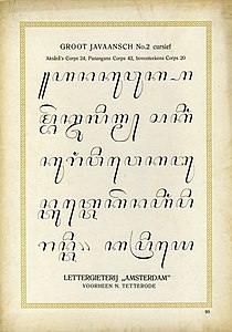 A Javanese type sample from the Amsterdam type foundry, 1910