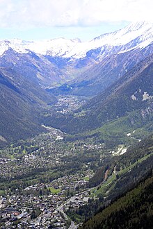 Vue de la vallée de Chamonix