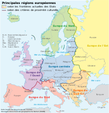 Carte de l'Europe des aires culturelles