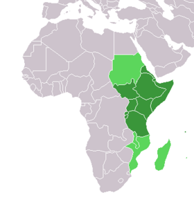 Carte de localisation de l’Afrique de l’Est