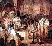 Photographie représentant plusieurs personnages convoqués pour une réunion religieuse.
