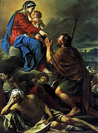 St Roch intercède auprès de la Vierge pour la guérison des pestiférés de Jacques Louis David.