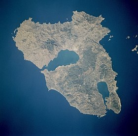 Photo satellitaire de Lesbos.