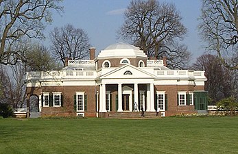 Monticello, États-Unis (Thomas Jefferson).