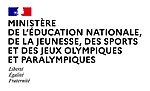 Logo du Ministère de l'Éducation Nationale, de la Jeunesse, des Sports et des Jeux Olympique et Paralympiques de janvier à février 2024.