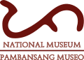 Logo of the National Museum of the Philippines, with a Baybayin pa letter in the center, in a traditional rounded style.