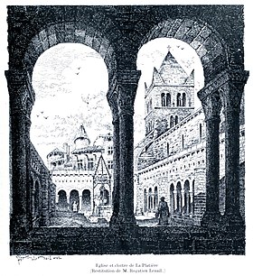 Église et cloître de La Platière (dessin de Rogatien Lenail)