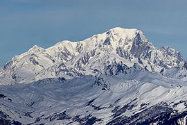 Le mont Blanc (sud-est) depuis Valmorel (Savoie).