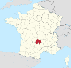 Kart over Cantal
