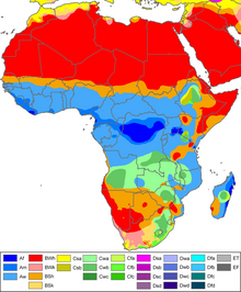 carte des zones climatiques de l'Afrique