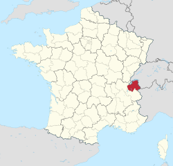 Augšsavojas atrašanās vieta Francijā