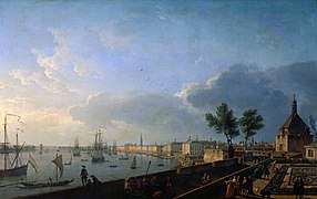 Claude Joseph Vernet, Deuxième vue du port de Bordeaux, prise du château Trompette.