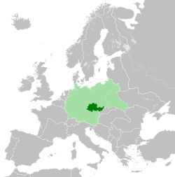 Location of Bohemija ir Moravija