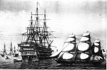 Le Commerce de Paris, construit en 1808, renommé Borda en 1840, en devenant le deuxième navire-école de l'école navale, entre 1840 et 1863.