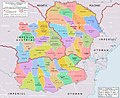Les Bezirke du grand-duché de Transylvanie et les județe des principautés danubiennes en 1711.