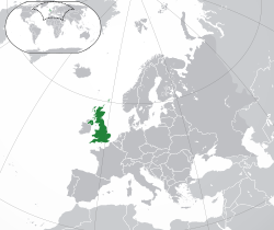 Location of Mbretëria e Bashkuar e Britanisë së Madhe dhe Irlandës së Veriut