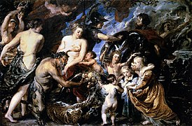 L'Allégorie de la Paix et de la Guerre (Minerve protégeant la Paix et éloignant la Guerre), Rubens (1629).