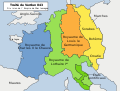 Premier partage de l'empire d'Occident par le traité de Verdun (843).