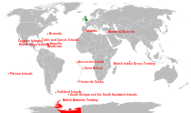 ब्रिटिश विदेशी प्रदेशों की अवस्थिति