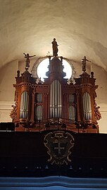 L'orgue de l'église de Pignans (Var), dont le buffet est classé monument historique.